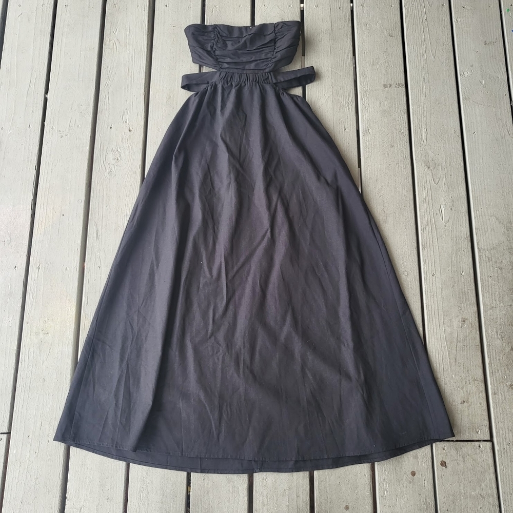 Princess Polly Black Jessia Strapless Cutout Maxi Dress 4US